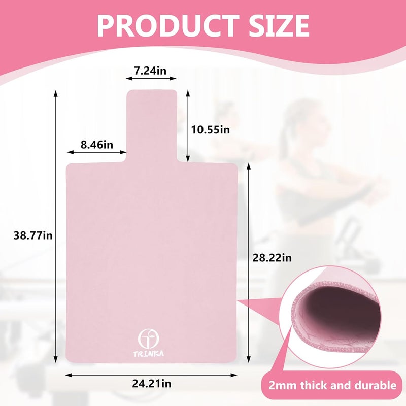 TRINKA Non-Slip Pilates Reformer Mat, 2mm Thick Pilates Reformer Machine Cover Mat, 39" x 24" Foldable Washable Absorb Sweat Accessory for Home, Studio, Gym Fitness - Image 2